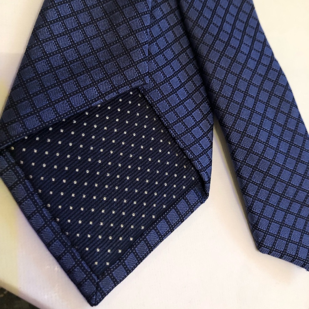 Michael Kors brand new blue check silk tie